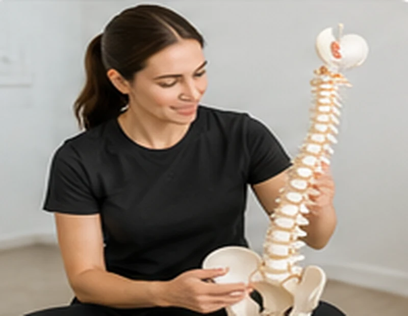 Female chiropractor with patient